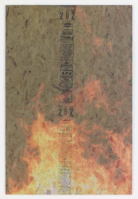 PETER SUTHERLAND
Bonfire 2,&amp;nbsp;2014
Inkjet on perforated vinyl adhered to OSB
72 x 48 inches / 182.8 x 121.9 cm