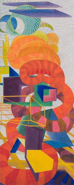 Gravity&amp;#39;s Strings II

2002-2004

Watercolor on paper mounted on board

50 1/4 x 20 1/8 inches