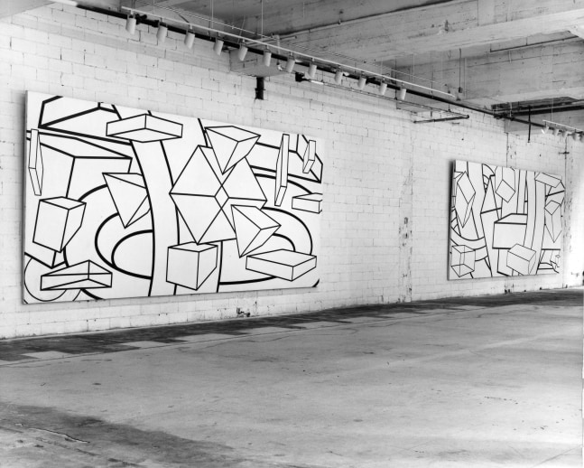 Three Installations of Al Held paintings at Madison Avenue and 57th Street, New York