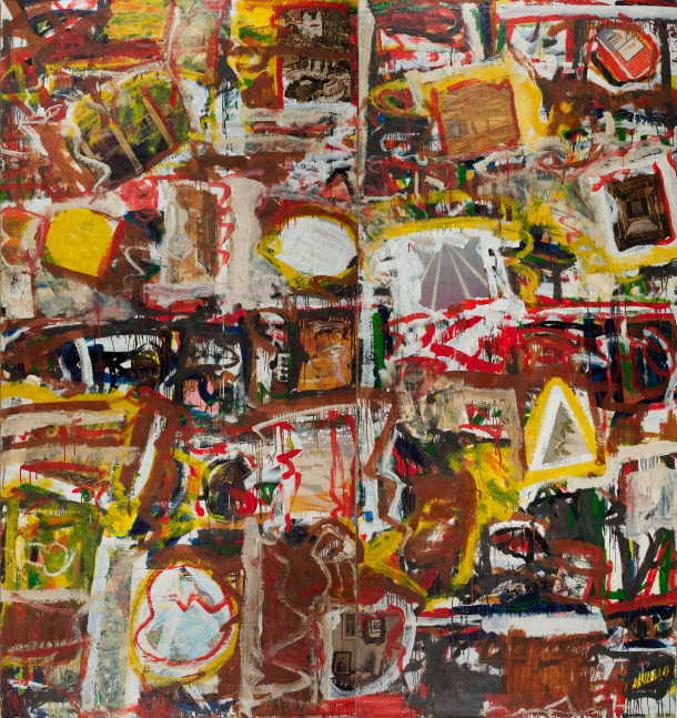 Untitled
1959
Oil, collage and pastel on paper mounted on canvas
99 3/4 x 93 inches