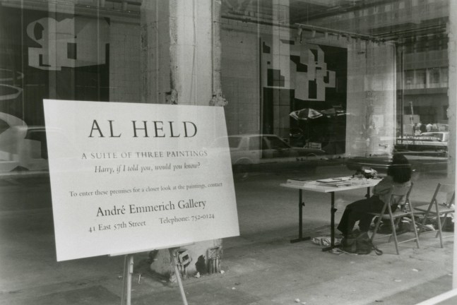 Three Installations of Al Held paintings at Madison Avenue and 57th Street, New York
