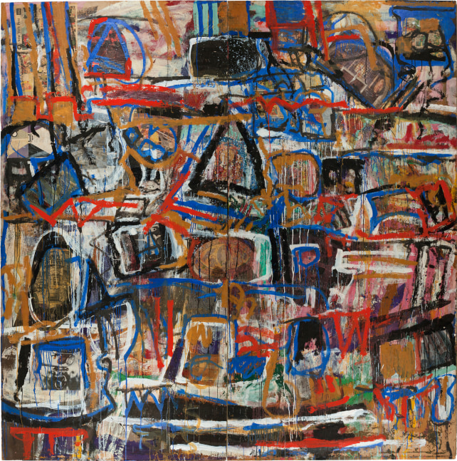 Untitled
1959
Oil, gouache and collage on paper mounted on canvas
100 3/8 x 98 3/4 inches

&amp;nbsp;