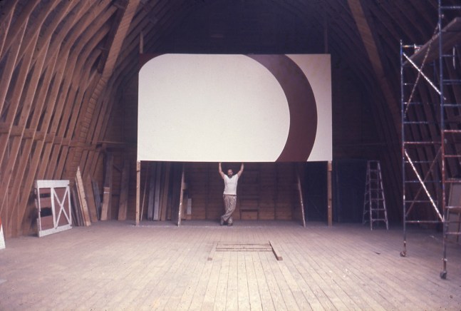 Al Held painting the &amp;quot;I&amp;quot; of &amp;quot;I and We&amp;quot; in his Boiceville studio

1967

Acrylic on canvas

11 x 21 feet

Carnegie Museum of Art, Pittsburgh, Pennsylvania (acquired 1999)