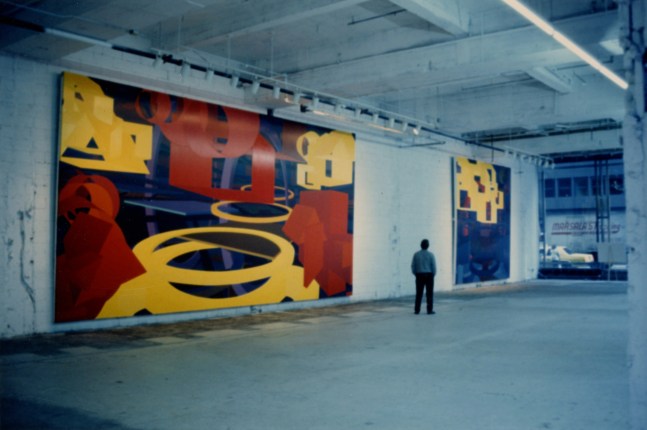 Three Installations of Al Held paintings at Madison Avenue and 57th Street, New York