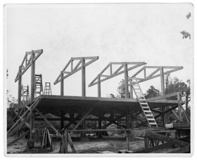 Exterior view, under construction, 1951