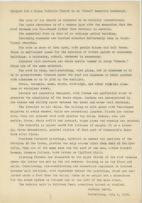Statement on Roman Catholic Church in an &amp;quot;Ideal&amp;quot; American Landscape