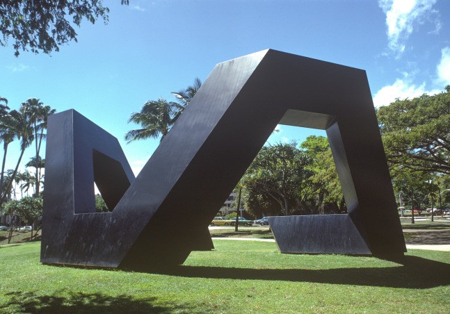 Steel, painted black
15 &amp;times; 37 &amp;times; 20 ft. (4.57 &amp;times; 11.28 &amp;times; 6.1 m)
Unique
Hawai&amp;#39;i State Foundation on Culture and the Arts, Honolulu