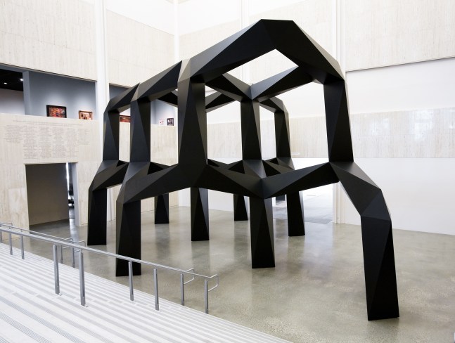 Aluminum, painted black
24 ft. 2 in. &amp;times; 47 ft. &amp;times; 33 ft. (7.37 &amp;times; 14.33 &amp;times; 10.06 m), edition 1/3
Los Angeles County Museum of Art
photo &amp;copy; Museum Associates/LACMA
