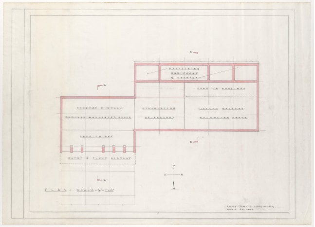 Plan, colored pencil and graphite on tracing paper
18 &amp;times; 24 7/8 in. (45.7 &amp;times; 63.2 cm)