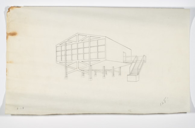 Perspective, graphite on tracing paper
11 1/8 &amp;times; 18 in. (28.3 &amp;times; 45.7 cm)