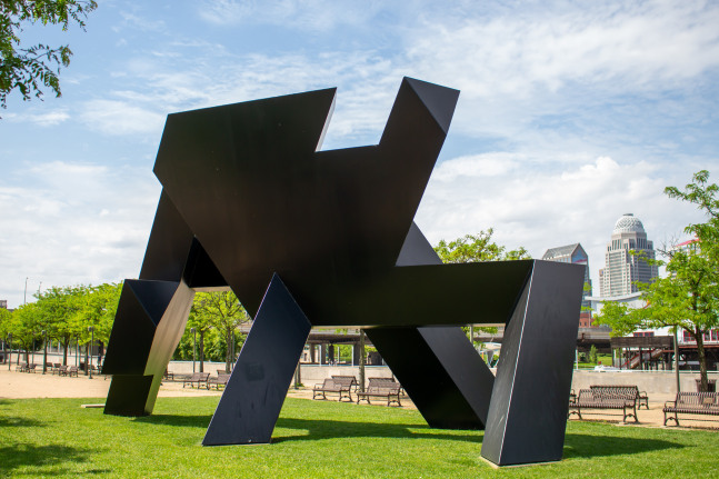 Steel, painted black
22 ft. 8 in. &amp;times; 24 ft. &amp;times; 43 ft. 11 in. (6.91 &amp;times; 7.32 &amp;times; 13.39 m), edition 2/3
Kentucky Performing Arts Foundation, Louisville