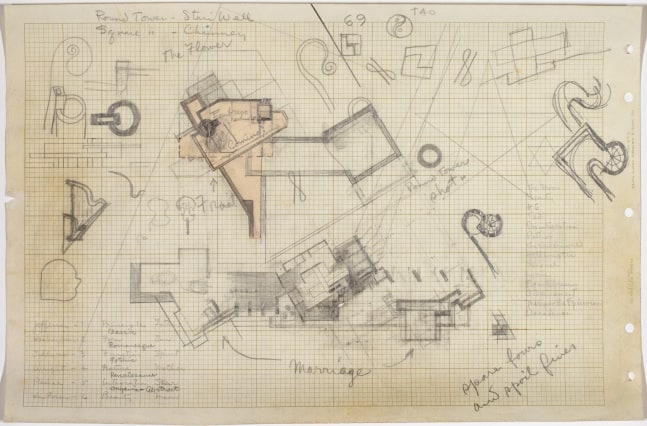 Composite sketch, graphite and collage on gridded paper
11 &amp;times; 16 1/2 in. (27.9 &amp;times; 41.9 cm)