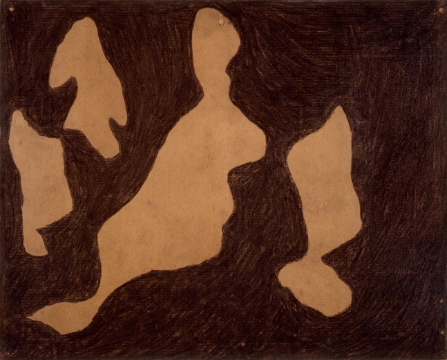 Untitled, 1953&amp;ndash;55
Charcoal on brown paper
31 3/4 &amp;times; 39 1/4 in. (80.6 &amp;times; 99.7 cm)