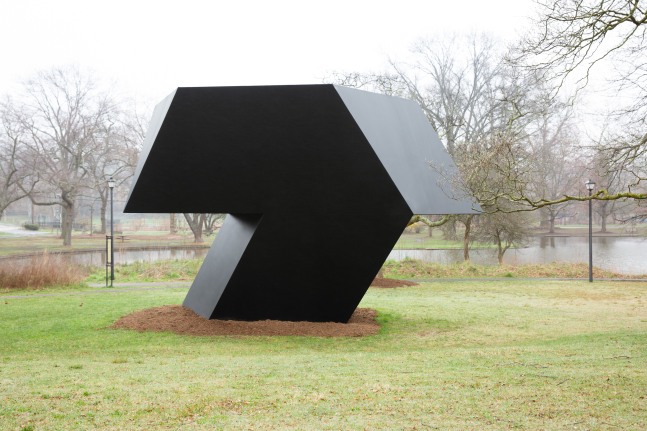 Steel, painted black
14 ft. &amp;times; 21 ft. 6 in. &amp;times; 12 ft. 41&amp;frasl;4 in. (426.7 &amp;times; 655.3 &amp;times; 376.6 cm), edition AP
South Orange Village, NJ