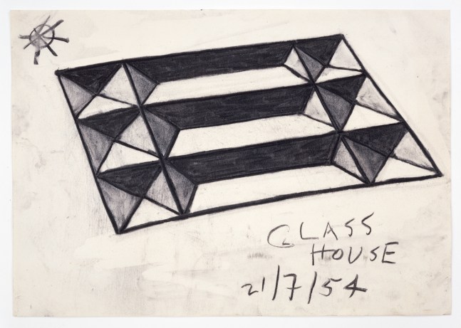 Roof plan, charcoal on paper
12 1/8 &amp;times; 17 3/8 in. (30.8 &amp;times; 44.1 cm)