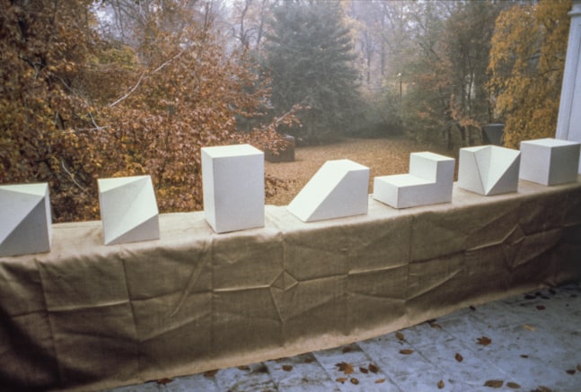 Untitled (Row II)
Card stock, 7 units, max. 18 in. (45.7 cm) high