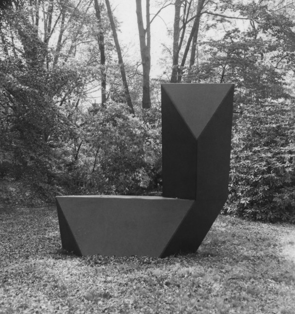 Plywood, painted black
11 ft. 6 in. &amp;times; 7 ft. 6 in. &amp;times; 11 ft. 6 in. (350.5 &amp;times; 228.6 &amp;times; 350.5 cm)
