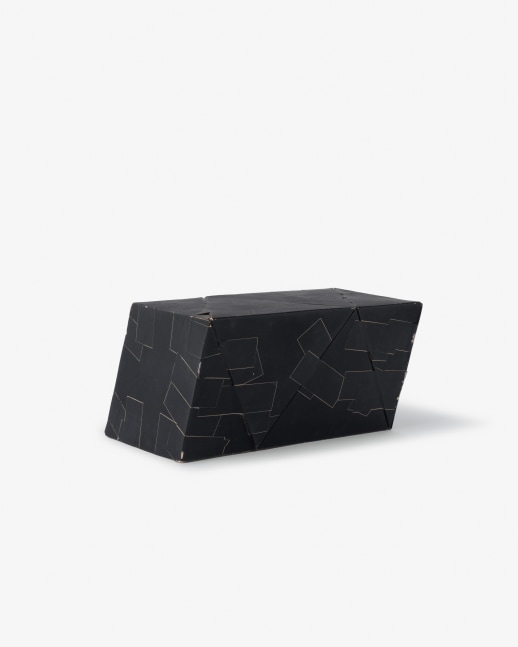 Card stock, painted black
31&amp;frasl;4&amp;nbsp;x 61&amp;frasl;8&amp;nbsp;x 41&amp;frasl;2 in. (8.3 &amp;times; 15.6 &amp;times; 11.4 cm)