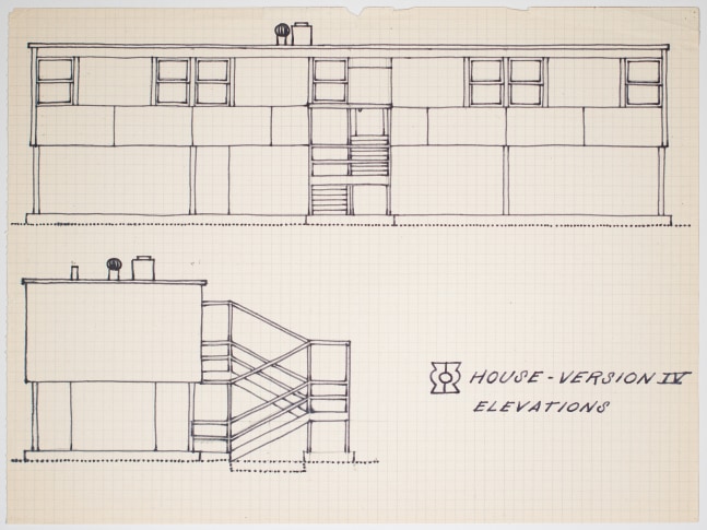 Elevations, ink on gridded paper
8 1/4 &amp;times; 11 in. (21 &amp;times; 27.9 cm)