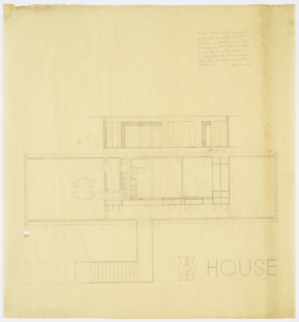 Plan, graphite on tracing paper
20 &amp;times; 18 5/8 in. (50.8 &amp;times; 47.3 cm)
