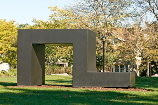 Steel, painted black
5 ft. 4 in. &amp;times; 10 ft. 8 in. &amp;times; 5 ft. 4 in. (162.6 &amp;times; 325.1 &amp;times; 162.6 cm), edition 1/3
Memorial Art Gallery of the University of Rochester, NY