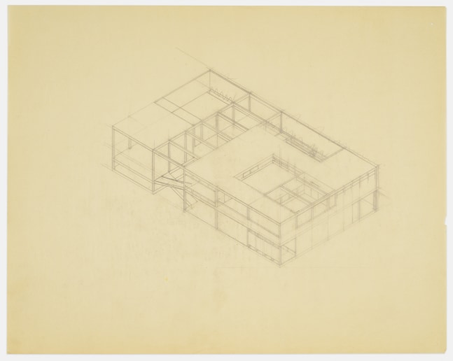Axonometric, graphite on tracing paper
18 3/4 &amp;times; 23 3/4 in. (47.6 &amp;times; 60.3 cm)