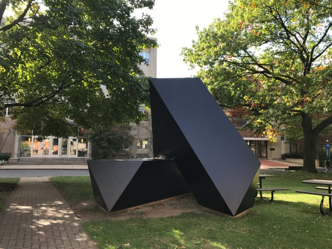 Steel, painted black
11 ft. 5 in. &amp;times; 14 ft. &amp;times; 13 ft. 4 1/2 in. (348 &amp;times; 426.7 &amp;times; 407.7 cm), edition 2/3
Case Western Reserve University, Cleveland, OH