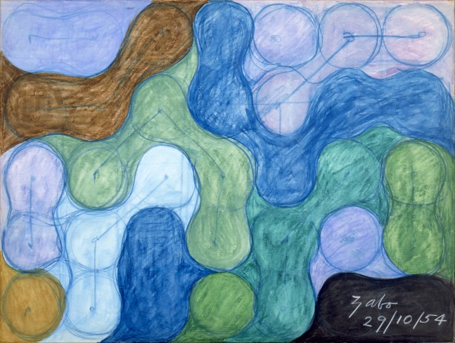 Untitled, 1954
Pastel with oil wash on board
14 1/8 &amp;times; 19 in. (35.9 &amp;times; 48.3 cm)