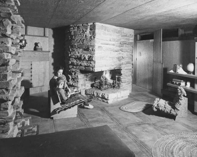 Interior view of living room, 1940s