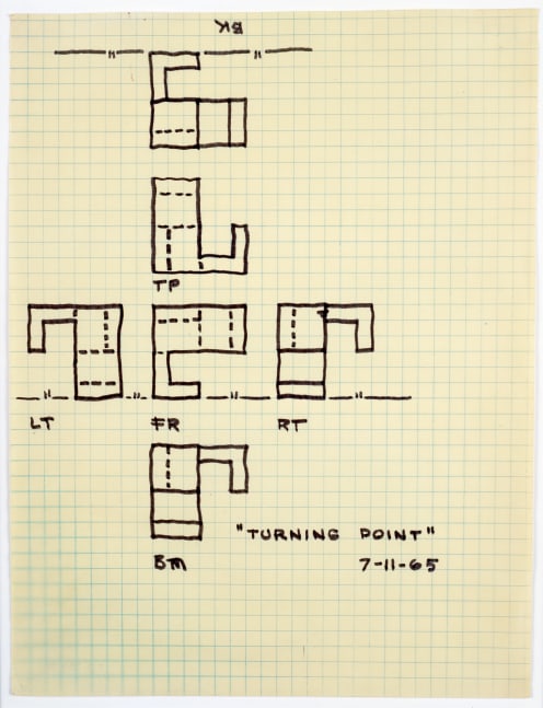 Ink on gridded paper
11 &amp;times; 8 1/2 in. (27.9 &amp;times; 21.6 cm)