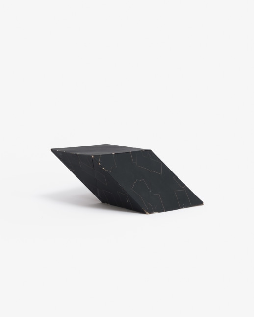 Card stock, painted black
3 x 8&amp;nbsp;1&amp;frasl;2&amp;nbsp;x 5&amp;nbsp;1&amp;frasl;2&amp;nbsp;in.&amp;nbsp;(7.6 &amp;times; 21.6 &amp;times; 14 cm)