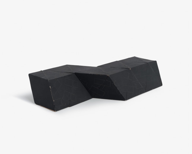 Card stock, painted black
3 1/2 &amp;times; 16 1/2 &amp;times; 8 1/4 in. (8.9 &amp;times; 41.9 &amp;times; 21 cm)