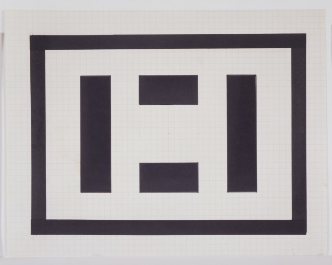 Collage on gridded paper
81&amp;frasl;2&amp;nbsp;x 11 in. (21.6 x 27.9 cm)
