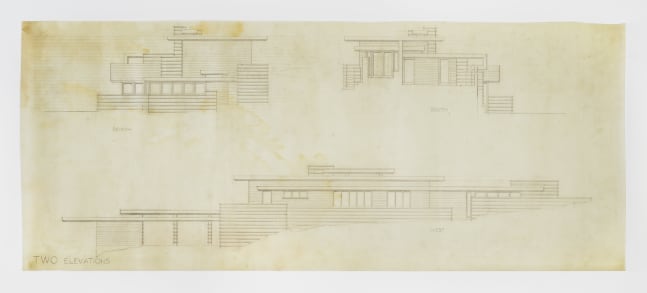 Elevations, graphite on tracing paper
16 3/8 &amp;times; 39 5/8 in. (41.6 &amp;times; 100.6 cm)