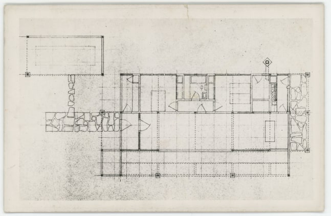 Plan, postcard made from photograph of original drawing
3 1/2&amp;nbsp;&amp;times; 5 1/2 in. (8.9 &amp;times; 14 cm)