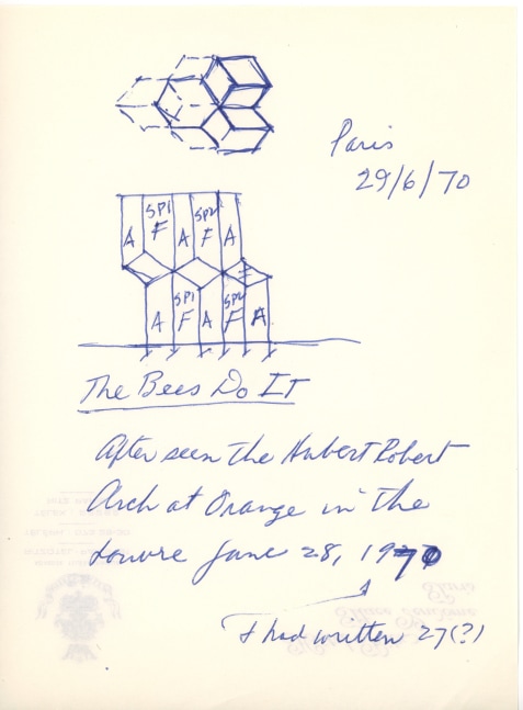 The Bees Do It, 1970, ink on paper
7 1/16 &amp;times; 5 3/16 in. (17.9 &amp;times; 13.2 cm)