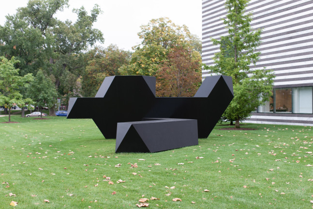 Steel, painted black
9 ft. 6 in. &amp;times; 25 ft. 1 in. &amp;times; 23 ft. 4 in. (289.6 &amp;times; 764.5 &amp;times; 711.2 cm), edition 1/3
Cleveland Museum of Art, OH
Photo Howard Agriesti