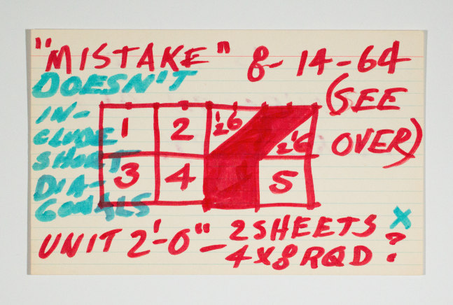 Ink on index card
5 &amp;times; 8 in. (12.7 &amp;times; 20.3 cm)