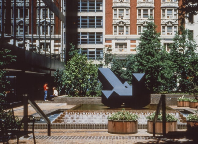 Aluminum, painted black
6 ft. 8 in. &amp;times; 16 ft. 2 1/4 in. &amp;times; 8 ft. 9 1/2 in. (203.2 &amp;times; 493.4 &amp;times; 268 cm), edition 1/3
1166 Avenue of the Americas, New York