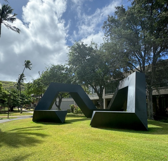 Steel, painted black
15 &amp;times; 37 &amp;times; 20 ft. (4.57 &amp;times; 11.28 &amp;times; 6.1 m), unique
Hawai&amp;#39;i State Foundation on Culture and the Arts, Honolulu