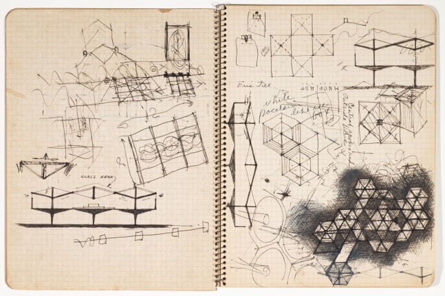 Pages from Sketchbook #52, ink on gridded paper
10 3/8 &amp;times; 8 in. (26.4 &amp;times; 20.3 cm), each page