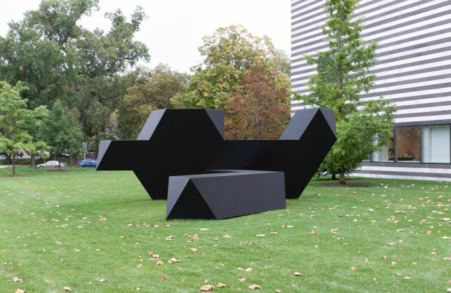Steel, painted black
9 ft. 6 in. &amp;times; 25 ft. 1 in. &amp;times; 23 ft. 4 in. (289.6 &amp;times; 764.5 &amp;times; 711.2 cm), edition 1/3
Cleveland Museum of Art, OH.&amp;nbsp;Photo Howard Agriesti