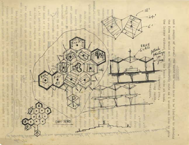 Sketch on verso of letter, 1954, ink on paper
8 1/2 &amp;times; 11 in. (21.6 &amp;times; 27.9 cm)