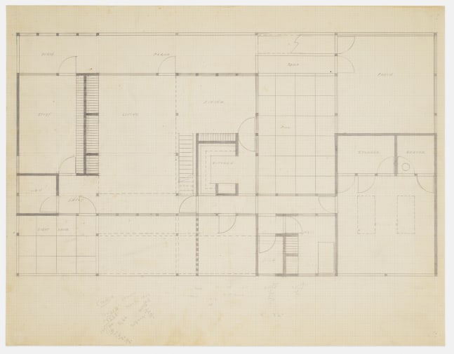 Plan, graphite on gridded paper
17 &amp;times; 22 in. (43.2 &amp;times; 55.9 cm)