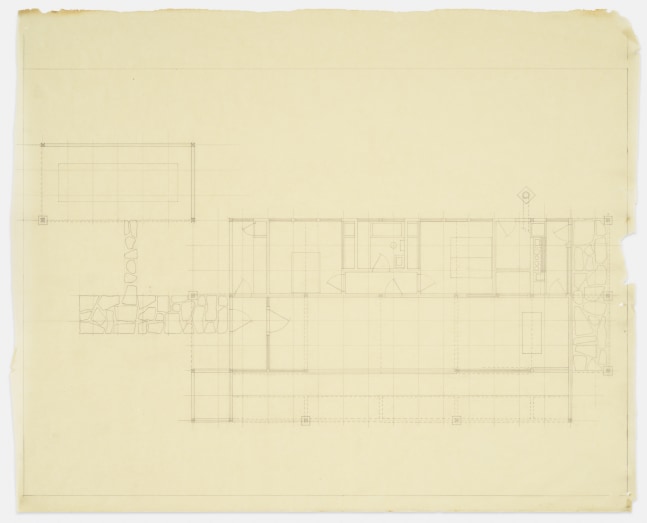 Plan, graphite on tracing paper
19 3/4 &amp;times; 24 3/8 in. (50.2 &amp;times; 61.9 cm)
