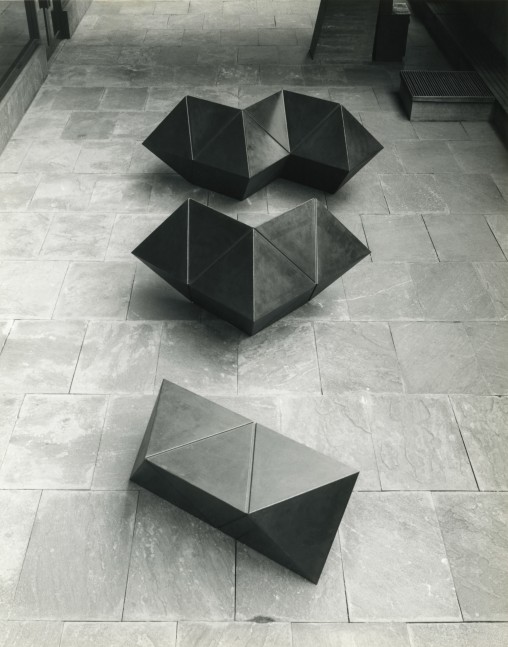 Steel, painted black
Unit 1: 29 7/8 in. &amp;times; 6 ft. 1/2 in. &amp;times; 3 ft. 6 in. (75.9 &amp;times; 184.2 &amp;times; 106.7 cm)
Unit 2: 4 ft. 3 3/8 in. &amp;times; 6 ft. 1/2 in. &amp;times; 6 ft. 1/2 in. (130.5 &amp;times; 184.2 &amp;times; 184.2 cm)
Unit 3: 4 ft. 3 3/8 in. &amp;times; 9 ft. 1/2 in. &amp;times; 6 ft. 1/2 in. (130.5 &amp;times; 275.6 &amp;times; 184.2 cm)
Edition 1/3
Whitney Museum of American Art, New York