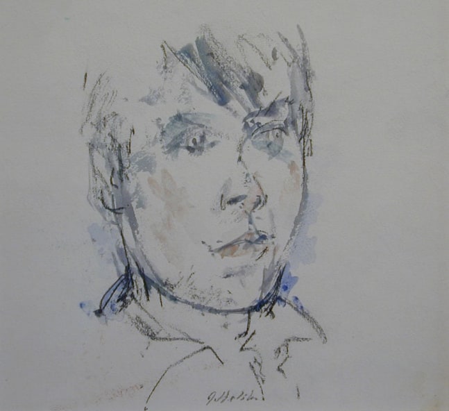 watercolor of a boy's head