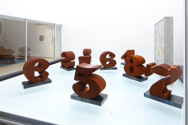 ONE Through ZERO (The Ten Numbers) (1978&amp;ndash;2004), installed in Love &amp;amp; Peace: Robert Indiana Memorial Exhibition, Contemporary Art Foundation, Tokyo, November 27&amp;ndash;December 2, 2018