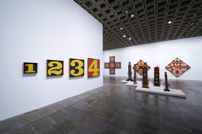Installation view of Robert Indiana: Beyond LOVE, Whitney Museum of American Art, New York, September 26, 2013&amp;ndash;January 5, 2014. Photo: Tom Powel Imaging