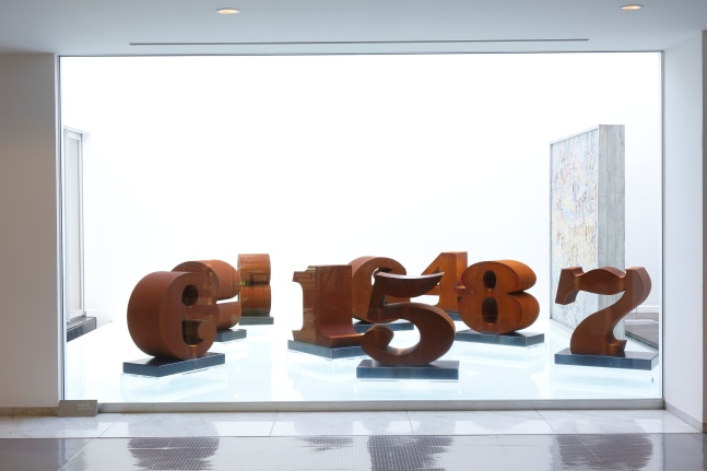 ONE Through ZERO (The Ten Numbers) (1978&amp;ndash;2004), installed in Love &amp;amp; Peace: Robert Indiana Memorial Exhibition, Contemporary Art Foundation, Tokyo, November 27&amp;ndash;December 2, 2018